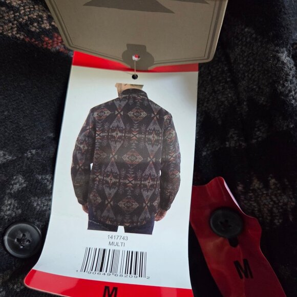 Jachs New York Jacket Aztec Wool Blend Sherpa Lined Shacket Grey Mens Medium NEW - Picture 4 of 12